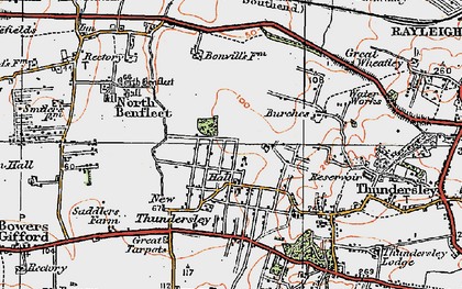 Old map of New Thundersley in 1921