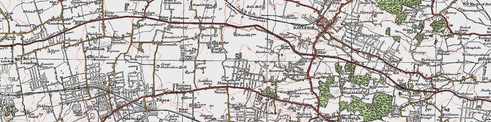 Old map of New Thundersley in 1921