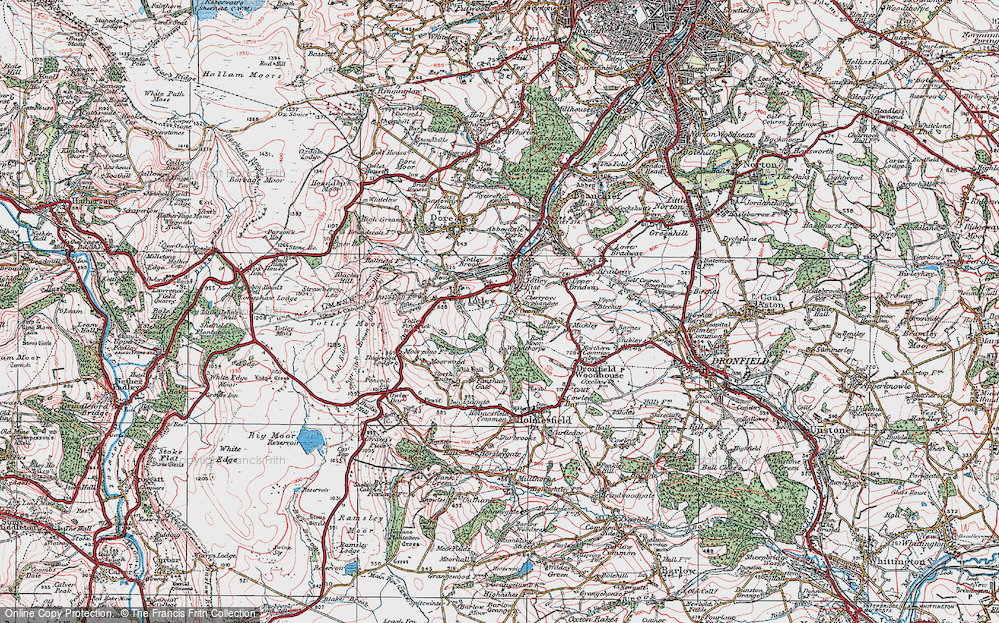 Old Map of Historic Map covering Woodthorpe Hall in 1923