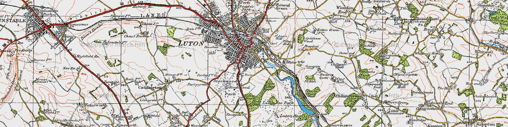 Old map of Someries Castle in 1920