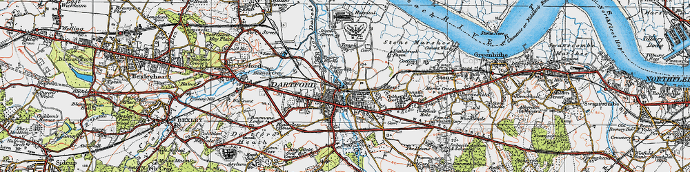 Old map of New Town in 1920