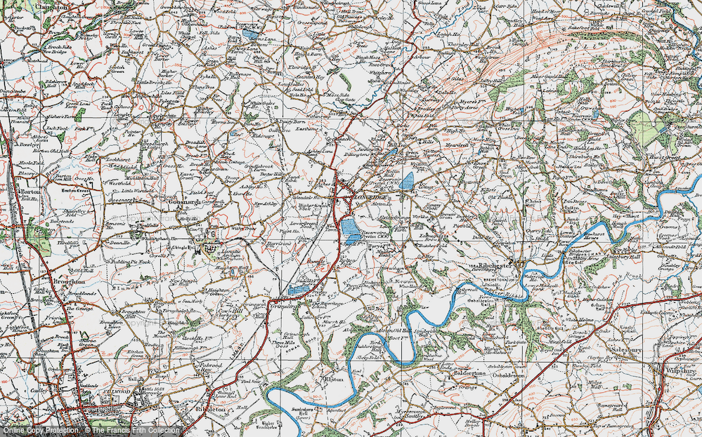 Old Map of Historic Map covering Alston Resrs in 1924