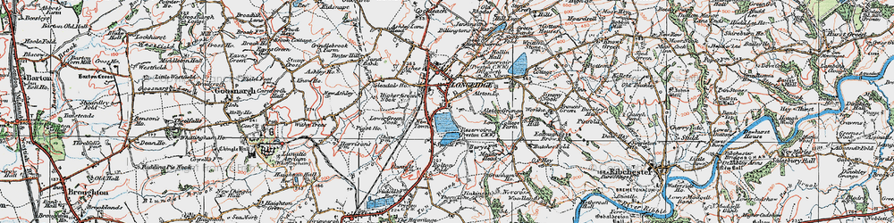 Old map of Alston Resrs in 1924