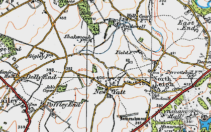 Old map of New Yatt in 1919