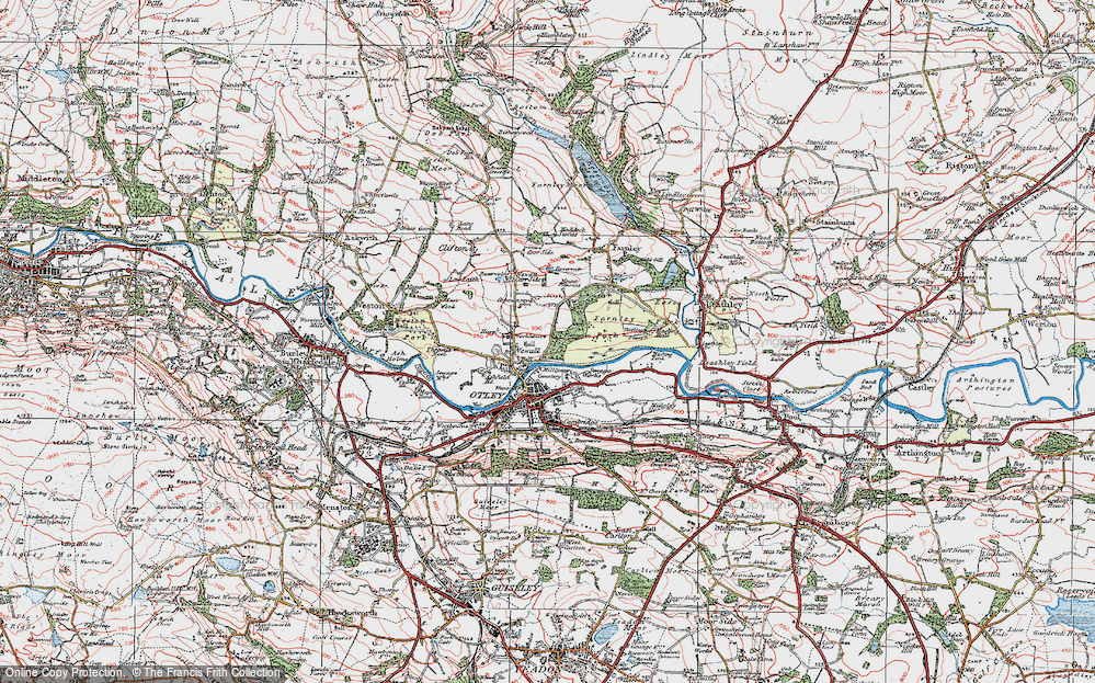 Old Map of Newall, 1925 in 1925