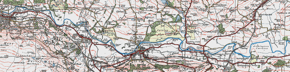 Old map of Newall in 1925