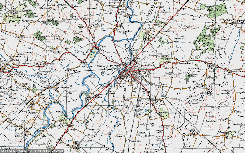 Old Map of Newark-on-Trent, 1921 in 1921