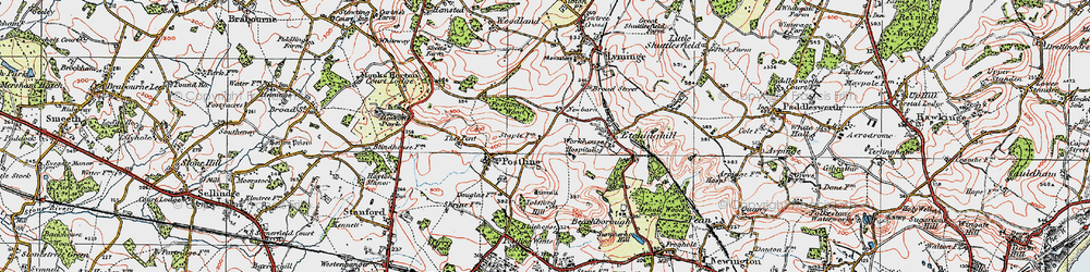 Old map of Newbarn in 1920