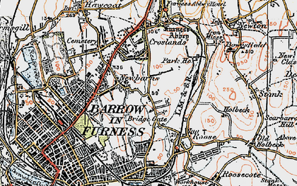 Old map of Newbarns in 1924