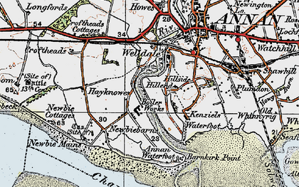 Old map of Barnkirk Point in 1925
