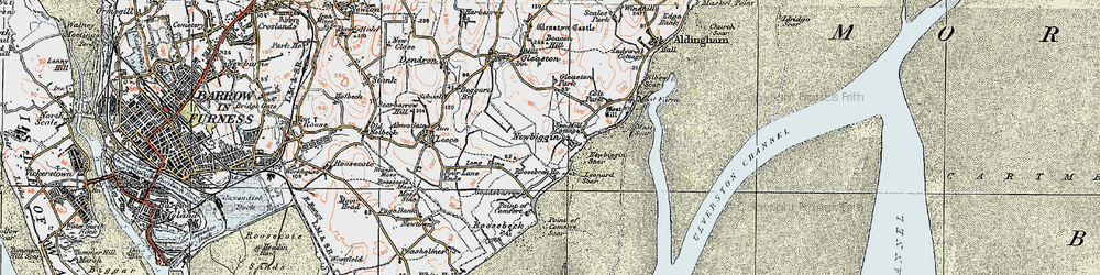 Old map of Newbiggin in 1924