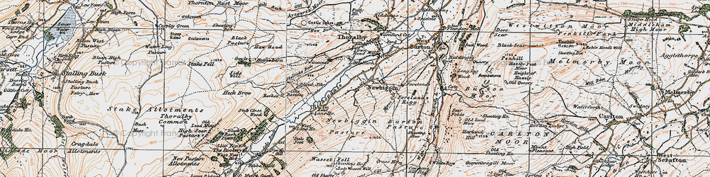 Old map of Bishopdale in 1925