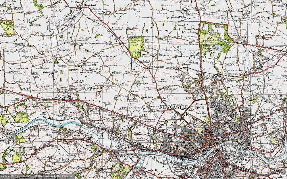 Old Map of Newbiggin Hall Estate, 1925 in 1925