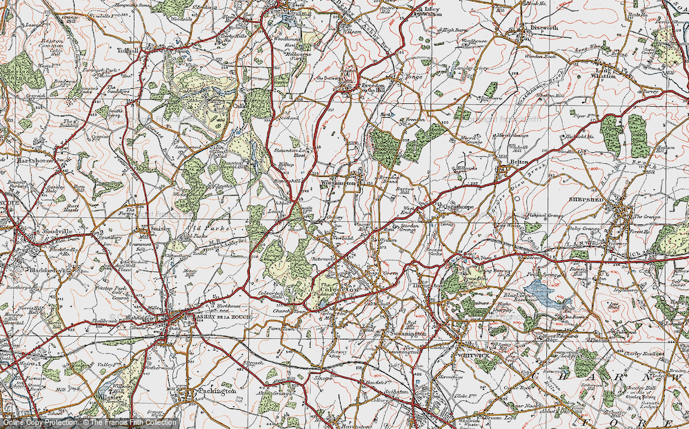 Old Map of Newbold, 1921 in 1921