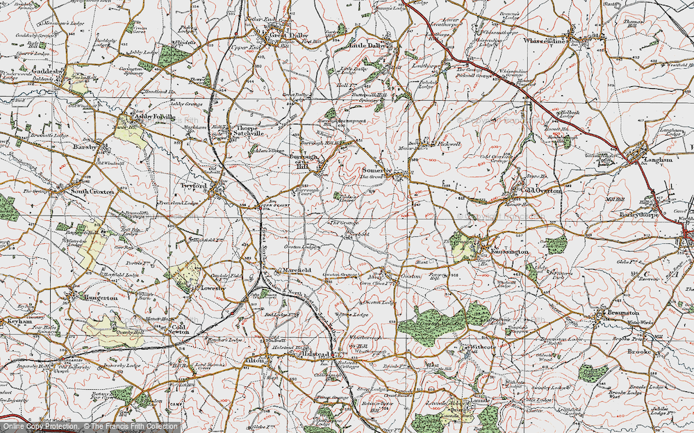 Old Map of Newbold, 1921 in 1921