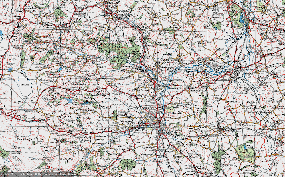 Old Map of Newbold, 1923 in 1923