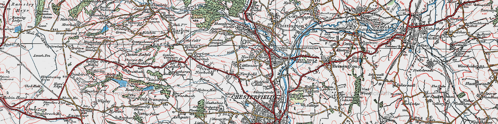 Old map of Newbold in 1923