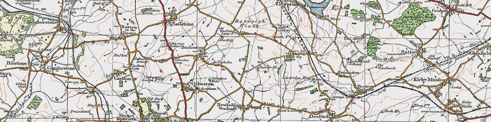 Old map of Newbold Heath in 1921