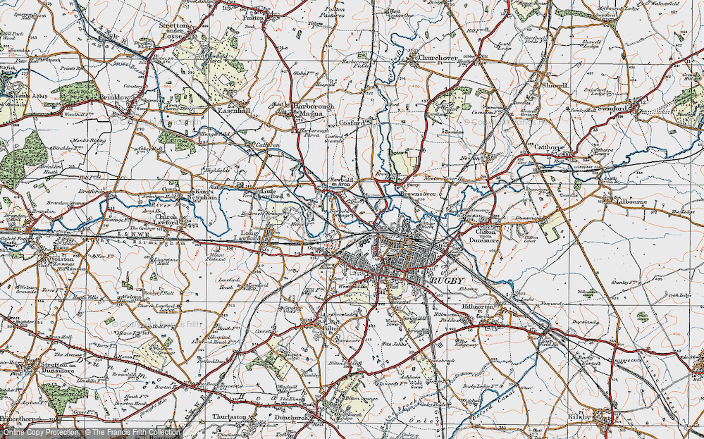 Old Map of Newbold on Avon, 1920 in 1920