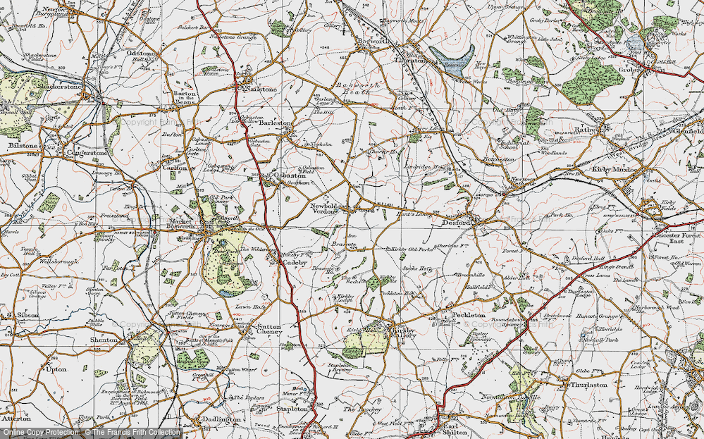Old Map of Newbold Verdon, 1921 in 1921