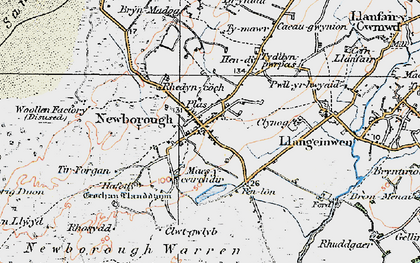 Old map of Newborough in 1922