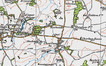 Old map of Newbottle in 1919