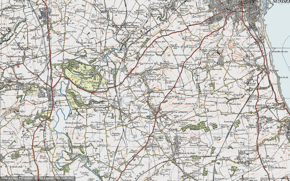 Old Map of Newbottle, 1925 in 1925