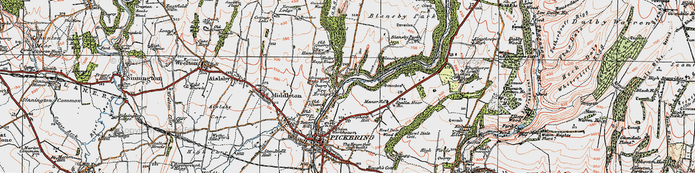 Old map of Blansby Park in 1925