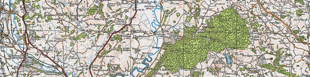 Old map of Bertholau Graig in 1919