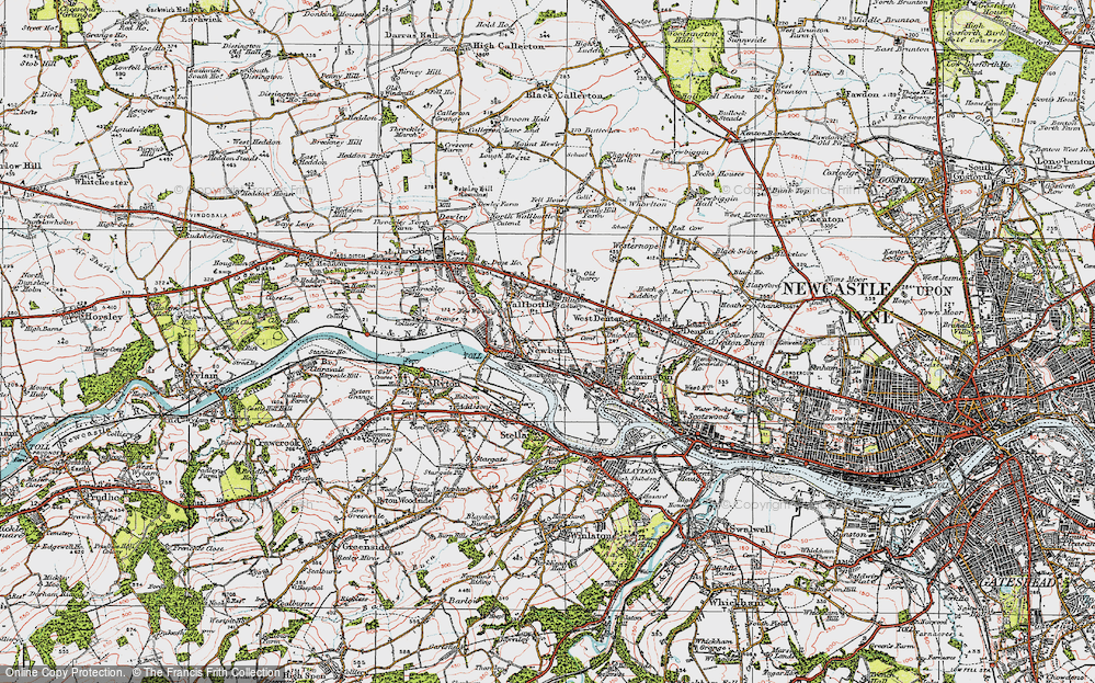 Old Map of Newburn, 1925 in 1925