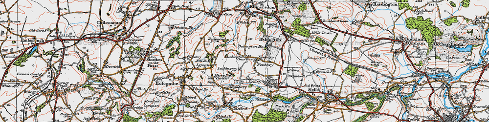 Old map of Newbury in 1919