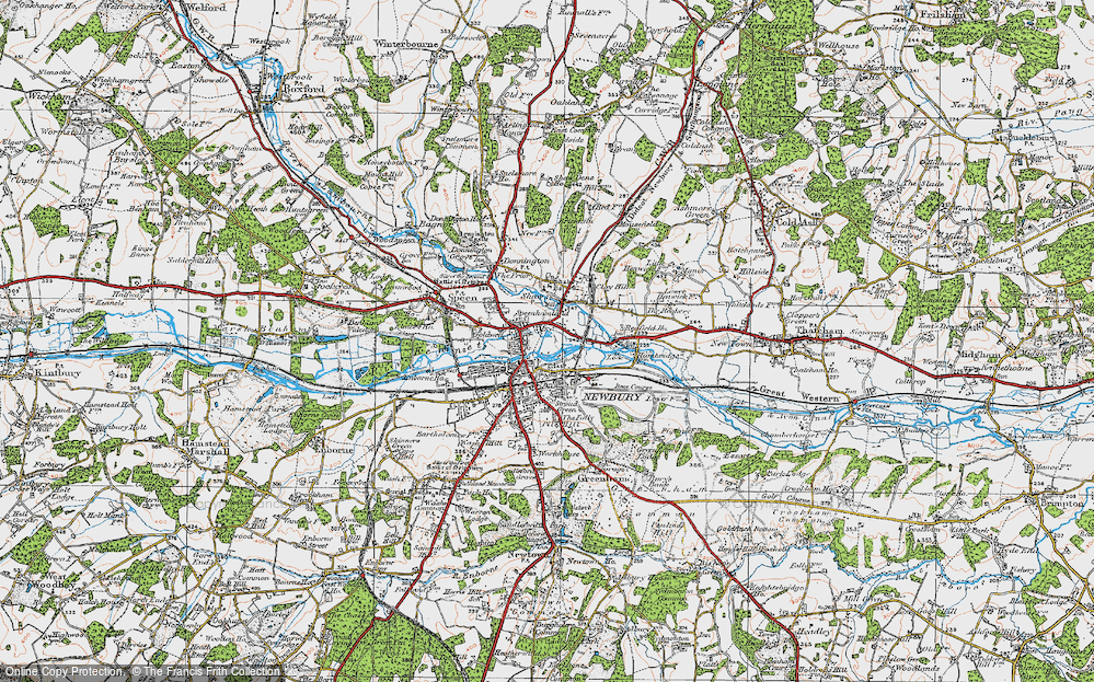 Old Map of Newbury, 1919 in 1919