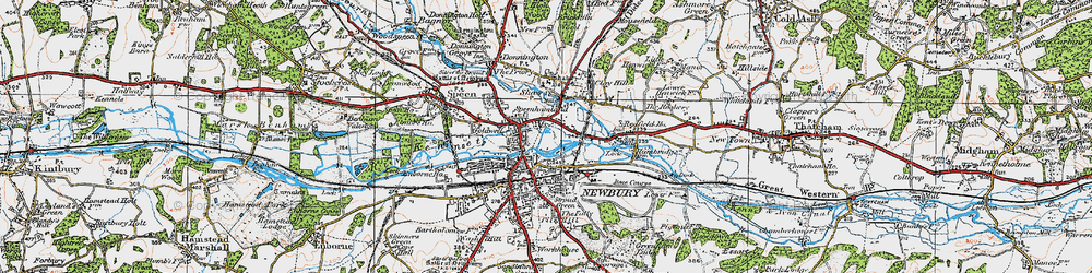 Old map of Newbury in 1919