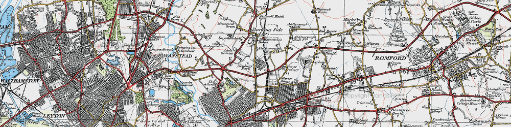 Old map of Newbury Park in 1920