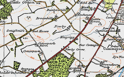 Old map of Newby West in 1925