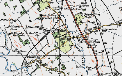 Old map of Newby Wiske in 1925