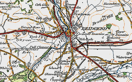 Old map of Ogmore River in 1922