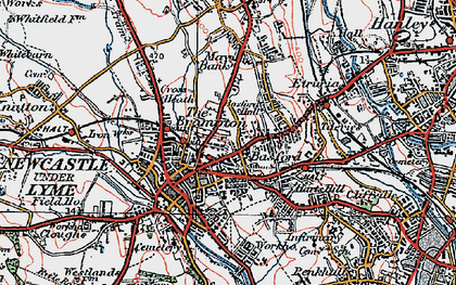 Old map of Newcastle-under-Lyme in 1921