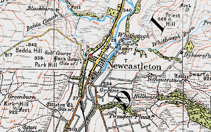 Old map of Newcastleton in 1925