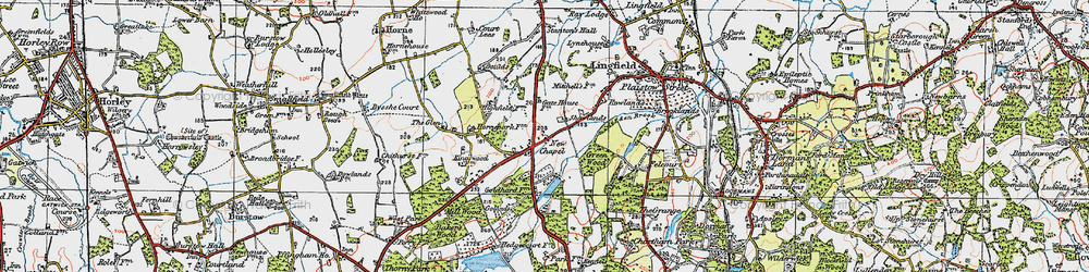 Old map of Newchapel in 1920