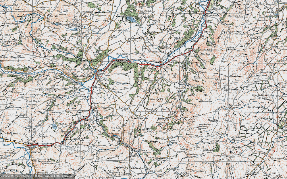 Old Map of Newchapel, 1922 in 1922