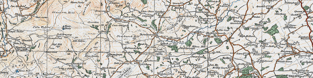 Old map of Newchurch in 1919