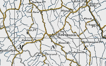 Old map of Newchurch in 1921
