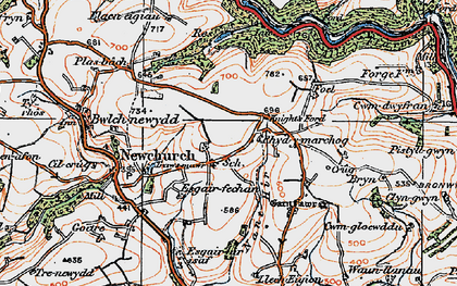 Old map of Newchurch in 1923