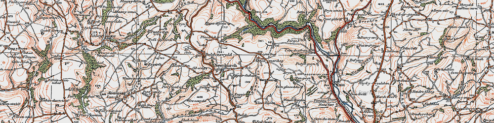 Old map of Newchurch in 1923