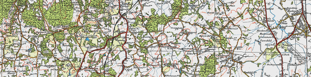 Old map of Newdigate in 1920
