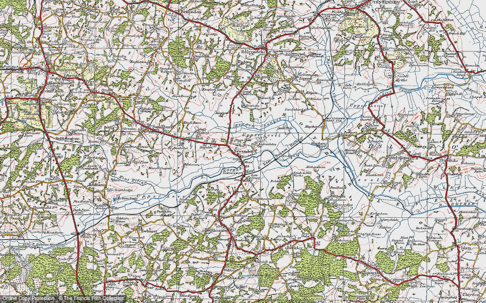 Old Map of Newenden, 1921 in 1921