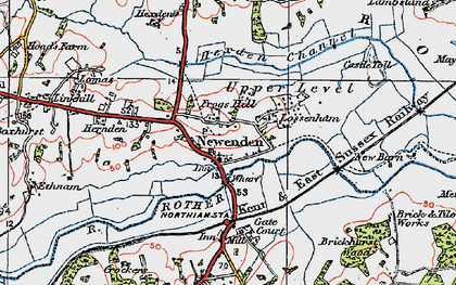 Old map of Newenden in 1921