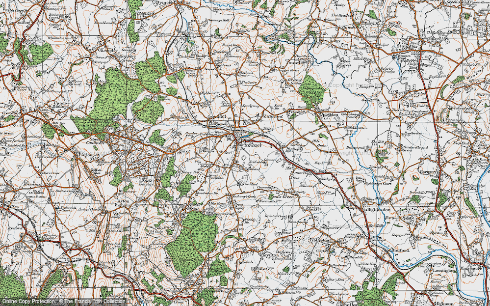 Old Map of Newent, 1919 in 1919