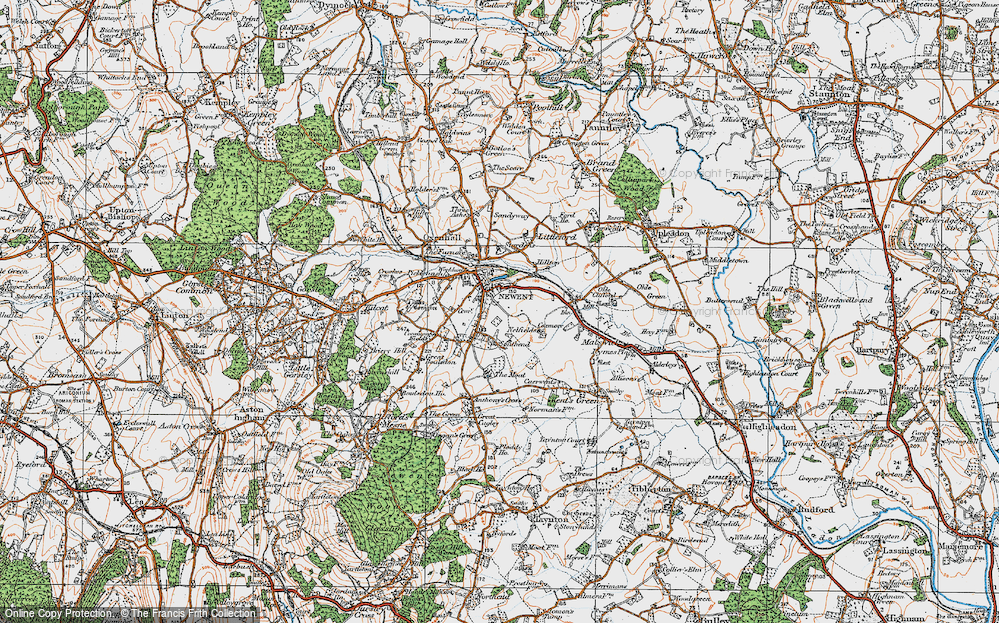 Historic Ordnance Survey Map Of Newent, 1919 - Francis Frith